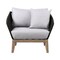 Armen Living Athos Indoor Outdoor Club Chair in Light Eucalyptus Wood with Charcoal Rope and Gray Cushions LCATCHWDLT - alternate 4